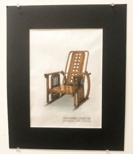 Wooden chair modeled after an