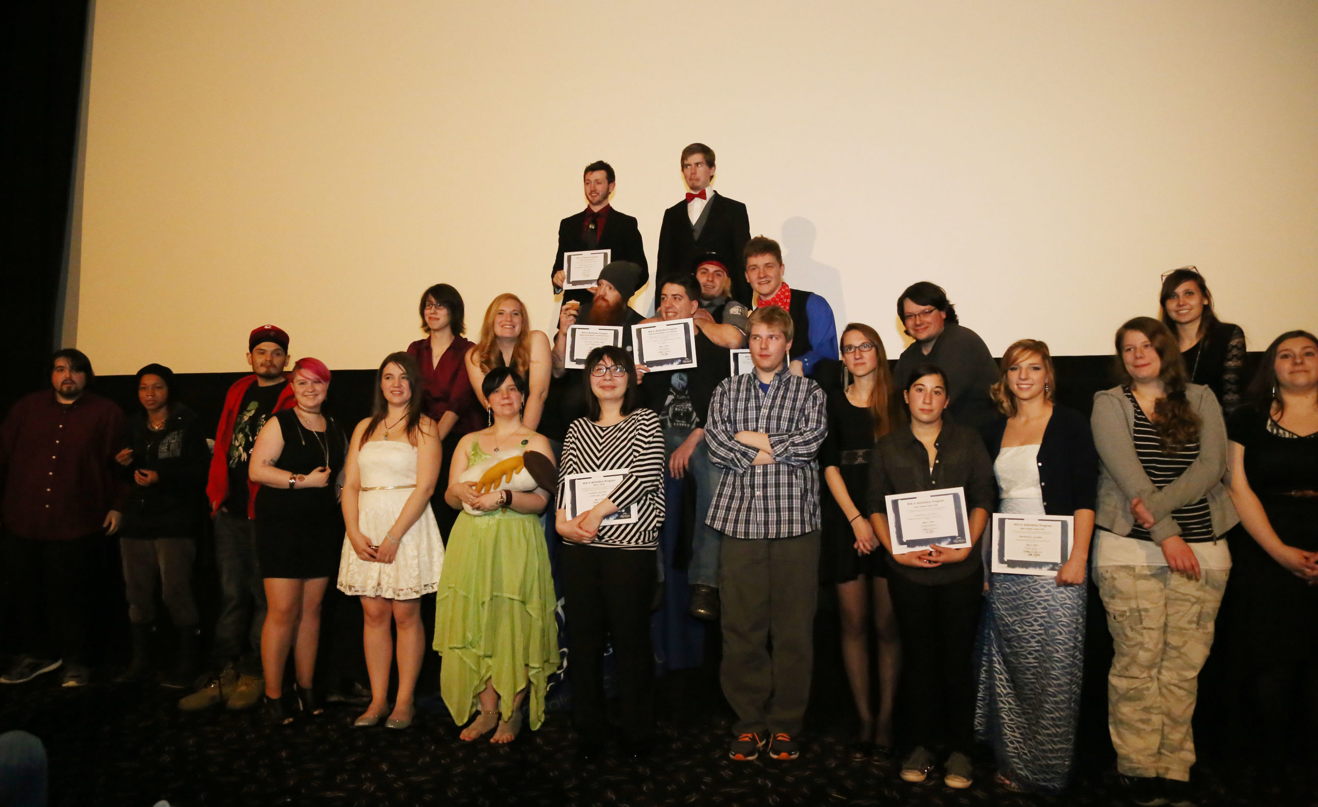 Juniors and Seniors at the 2014 Villa Maria College Animation Screening.