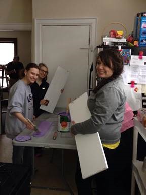 Villa students working on Talon's Bedroom.